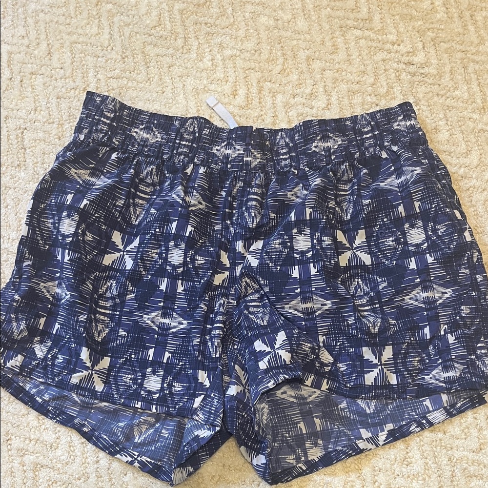 Blue and White Patterned Shorts